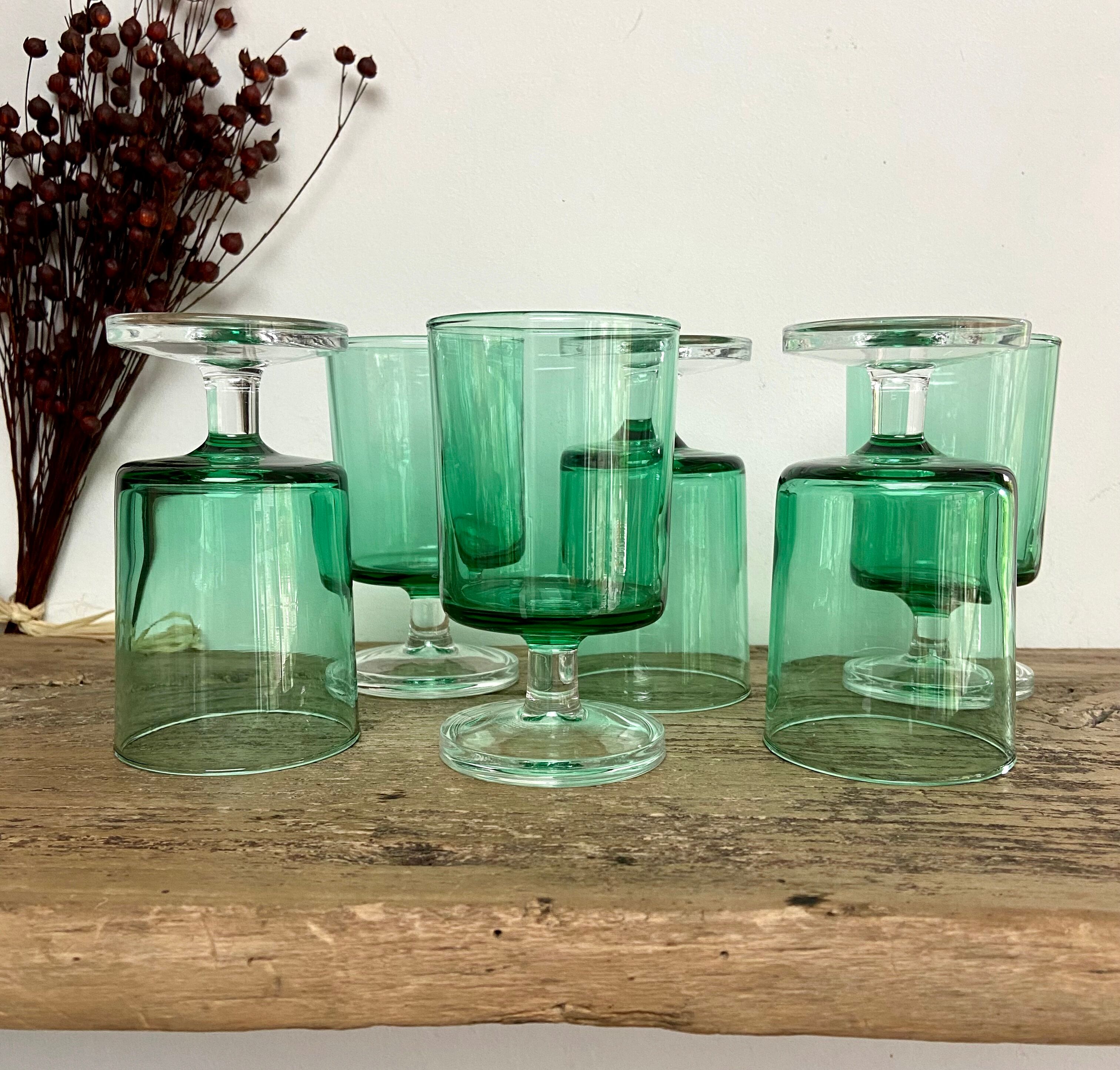 6 verres luminarc france vintage