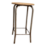 High workshop stool in wood and metal