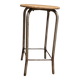 High workshop stool in wood and metal