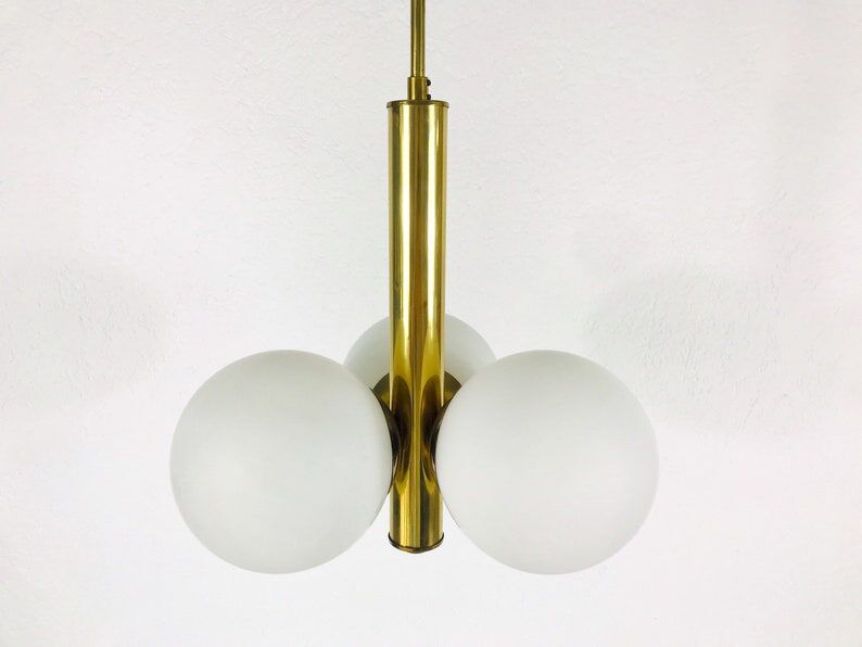 Brass pendant lamp by Kaiser, Germany, 60s