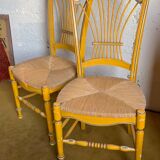 Duo of mulched Provencal chairs