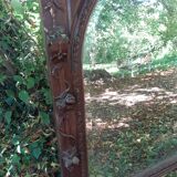 Trumeau mirror beveled in carved oak 104x144cm