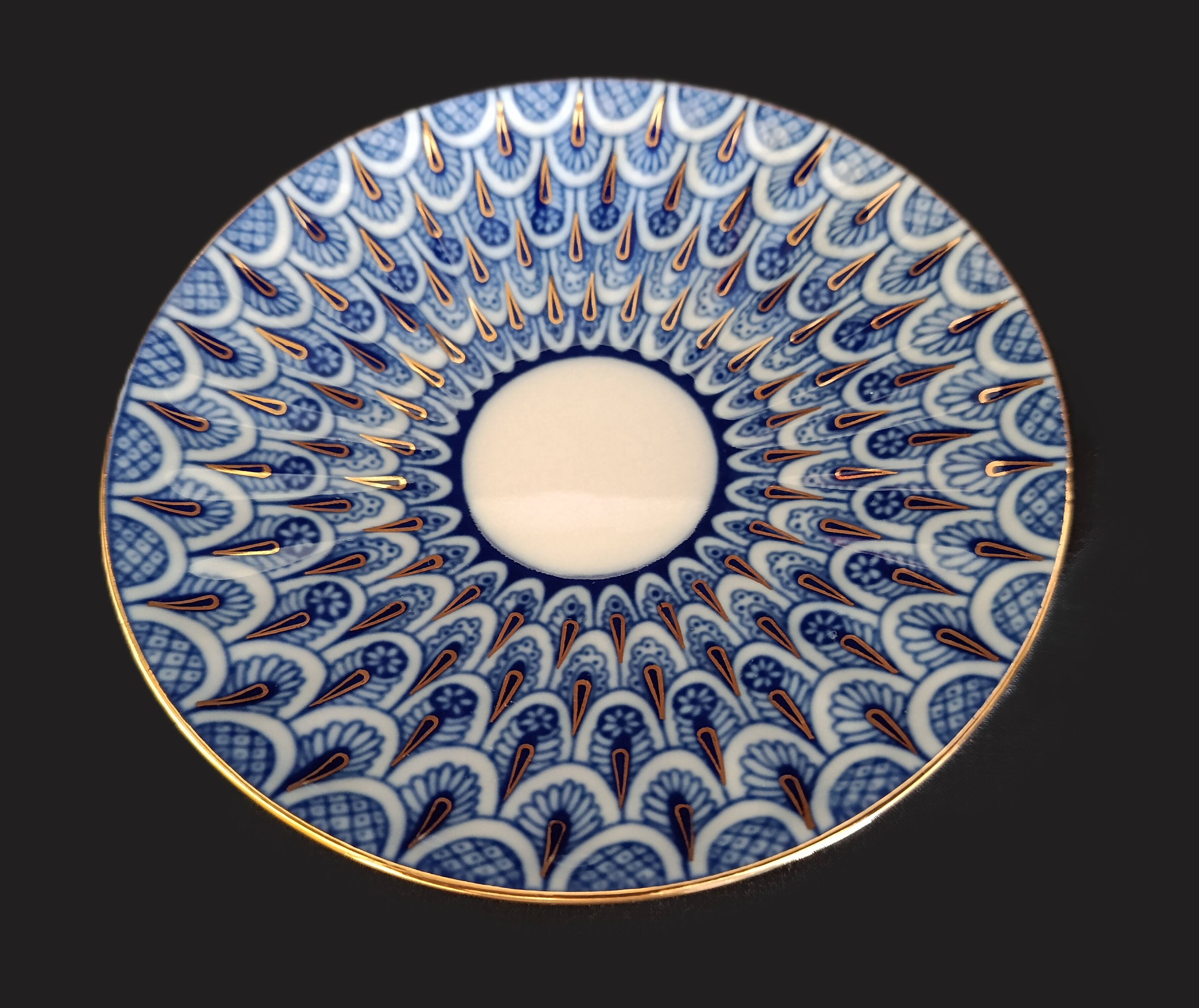 Pair of Russian imperial porcelain cups "Lomonosov" from St Petersburg