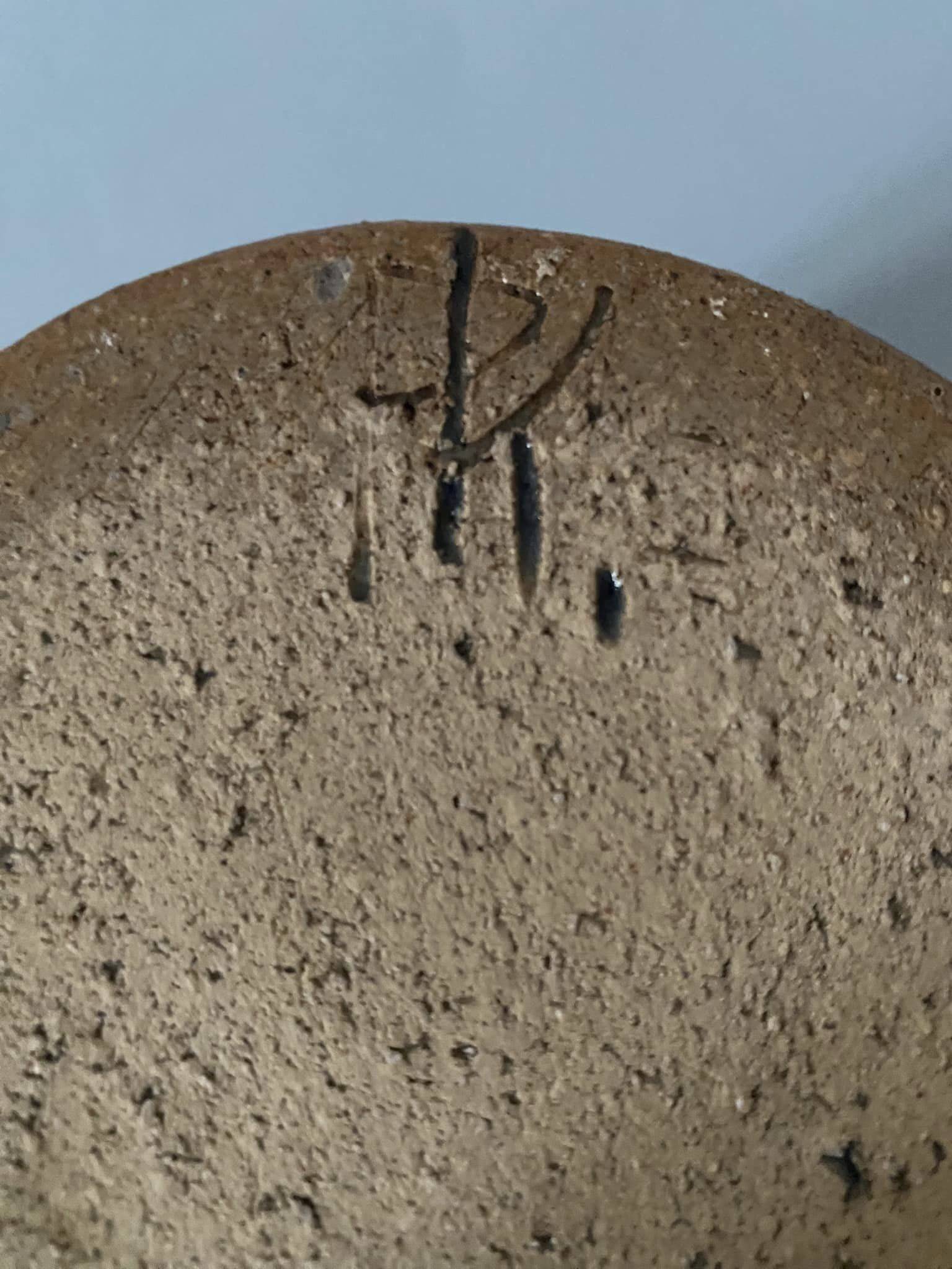 Ceramic pickle jar signed PK, Kerbenoen pottery, Michel Vergnes