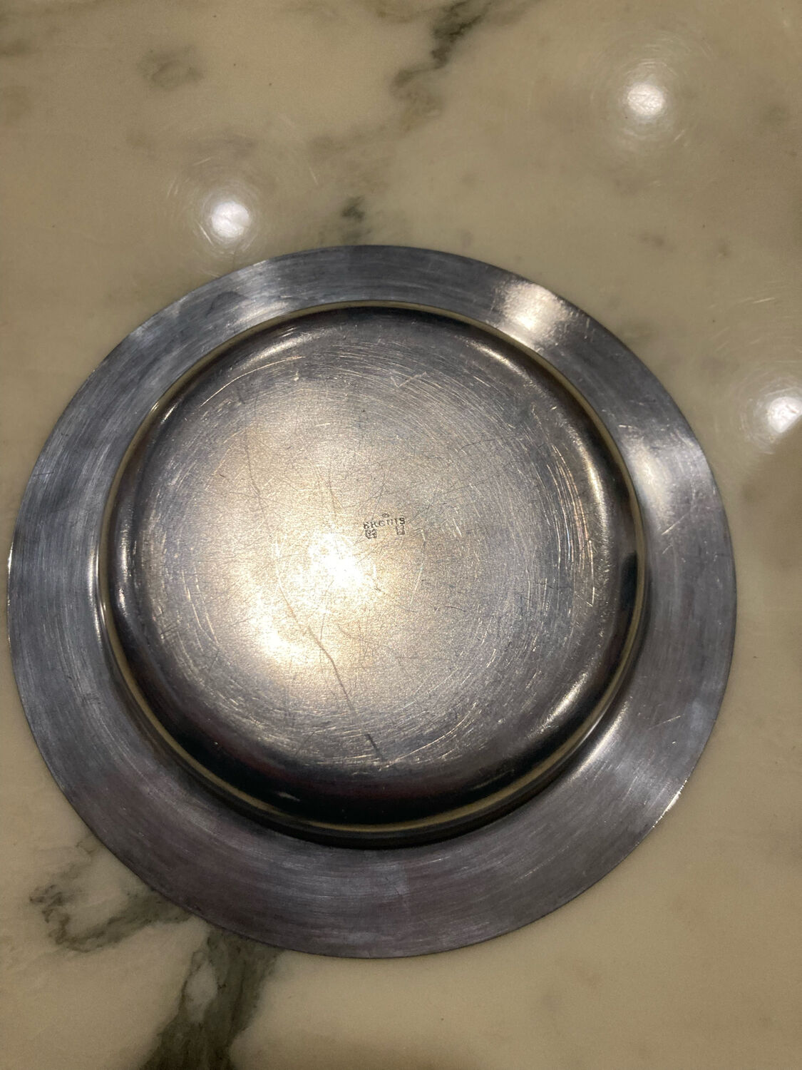 Hollow / hollow plate plates in silver metal Ercuis