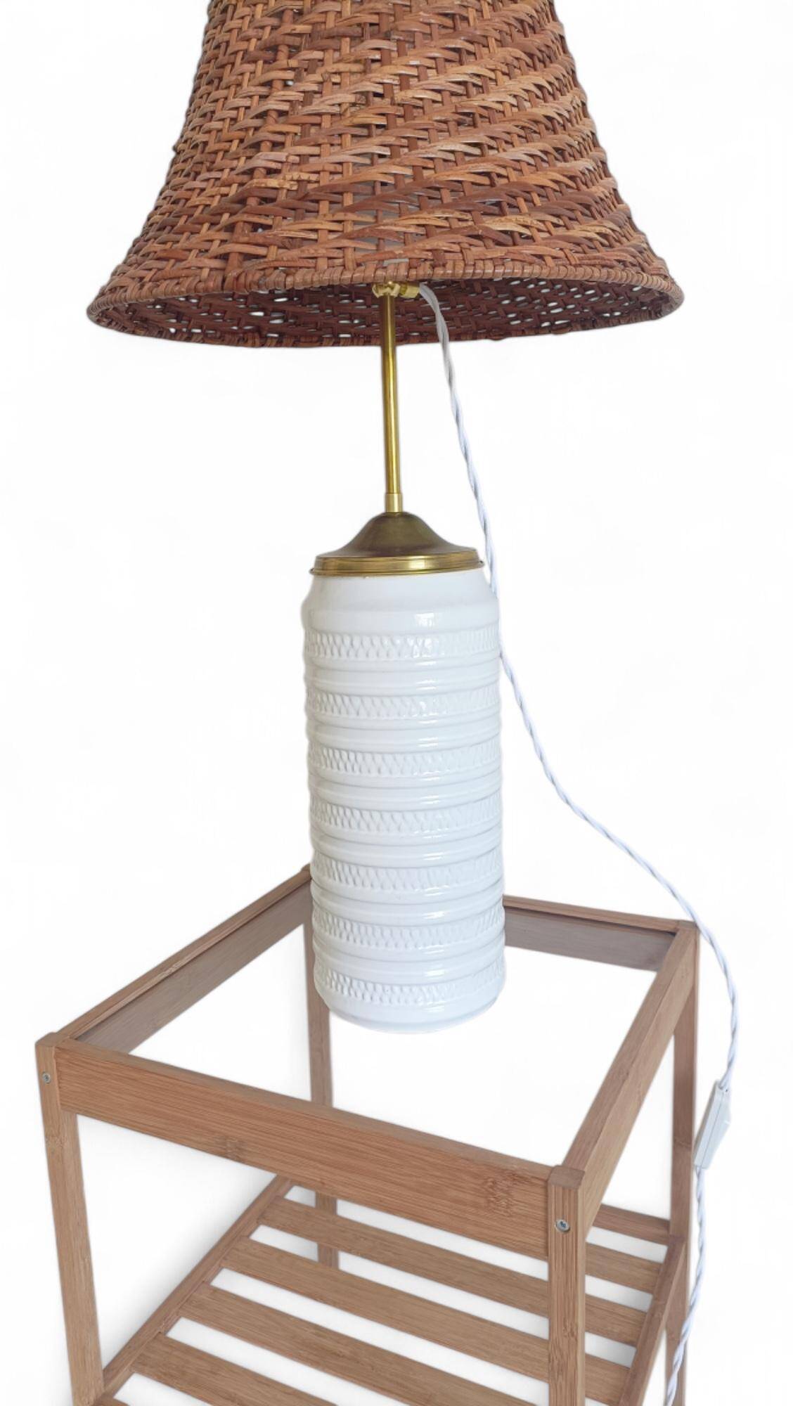 Midcentury Ceramic and Brass Table Lamp by Carstens Tönnieshof, 1960s