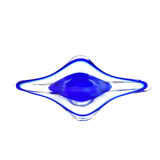 Large Coupe Hospodka Crystal Bohemia Sommerso Cobalt Blue Trim