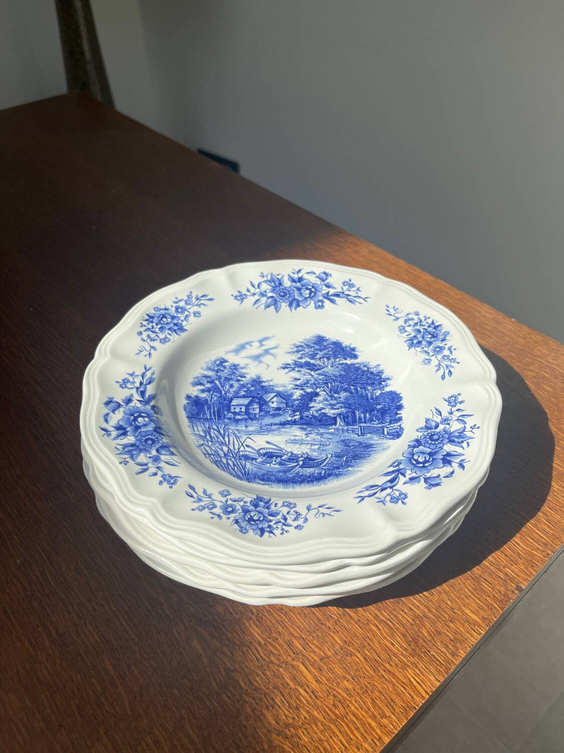 Deep plates Sarreguemines Romantic blue decor