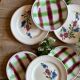 Set of 8 mismatched vintage dessert plates, Sousse and Aigueperse from