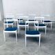 Belgian White Dining Chair, 1970s, Set of 9