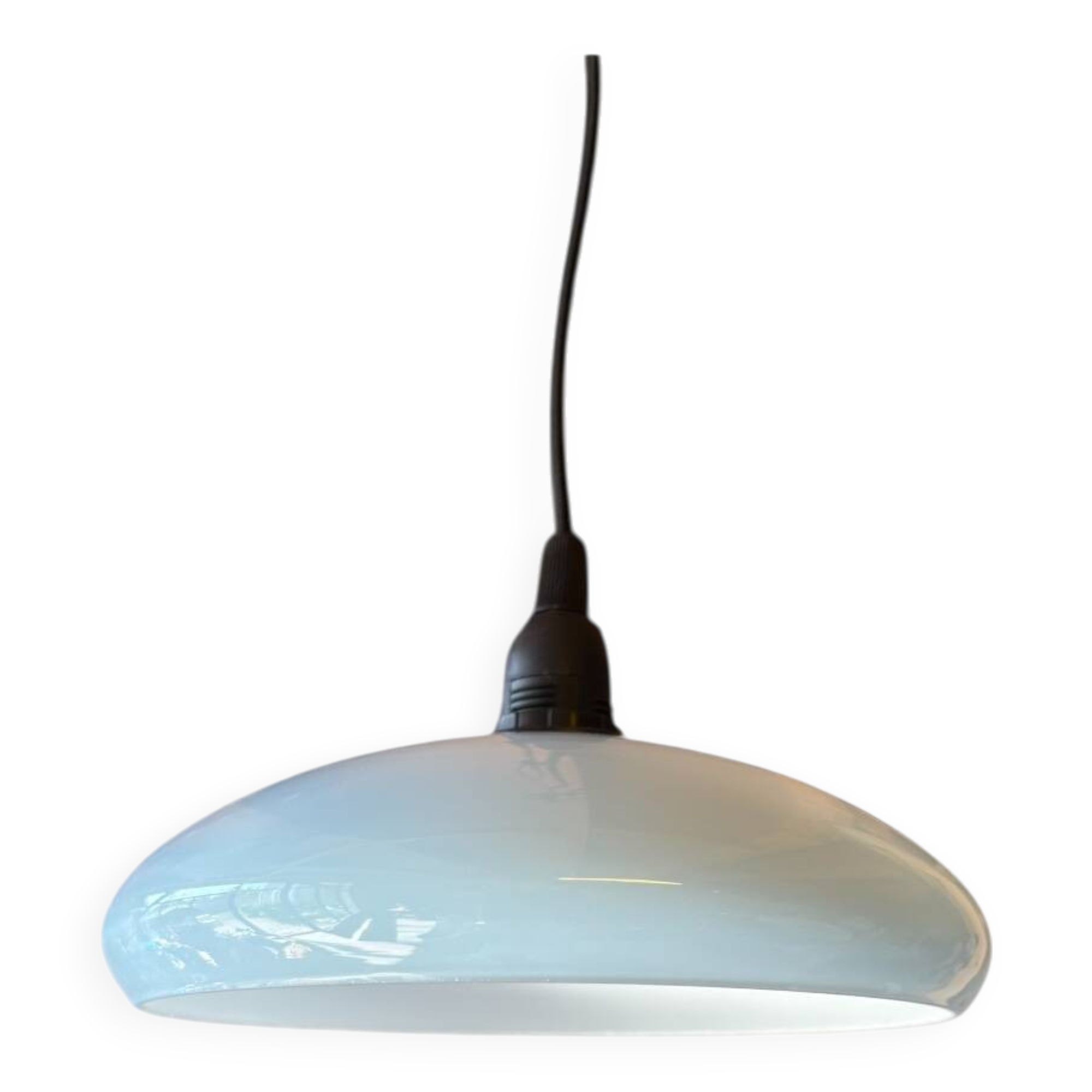 Vintage upcycled light blue opaline pendant light