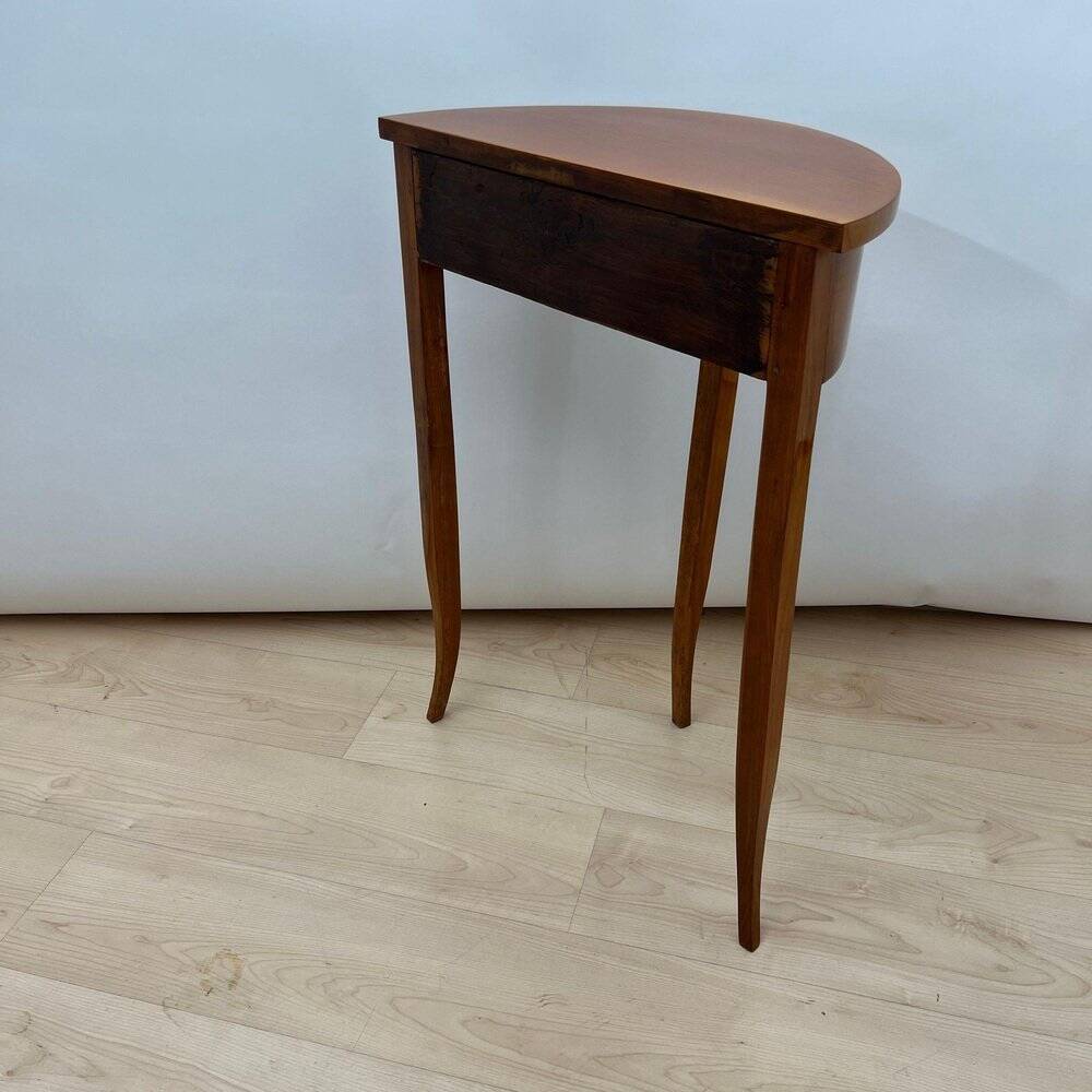 Biedermeier Demi-Lune Console Table in Cherry Wood, South Germany, 1820