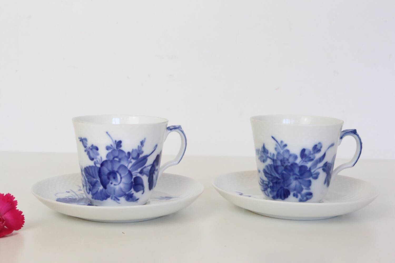 Pair of Blue Flowers Royal Copenhagen cups