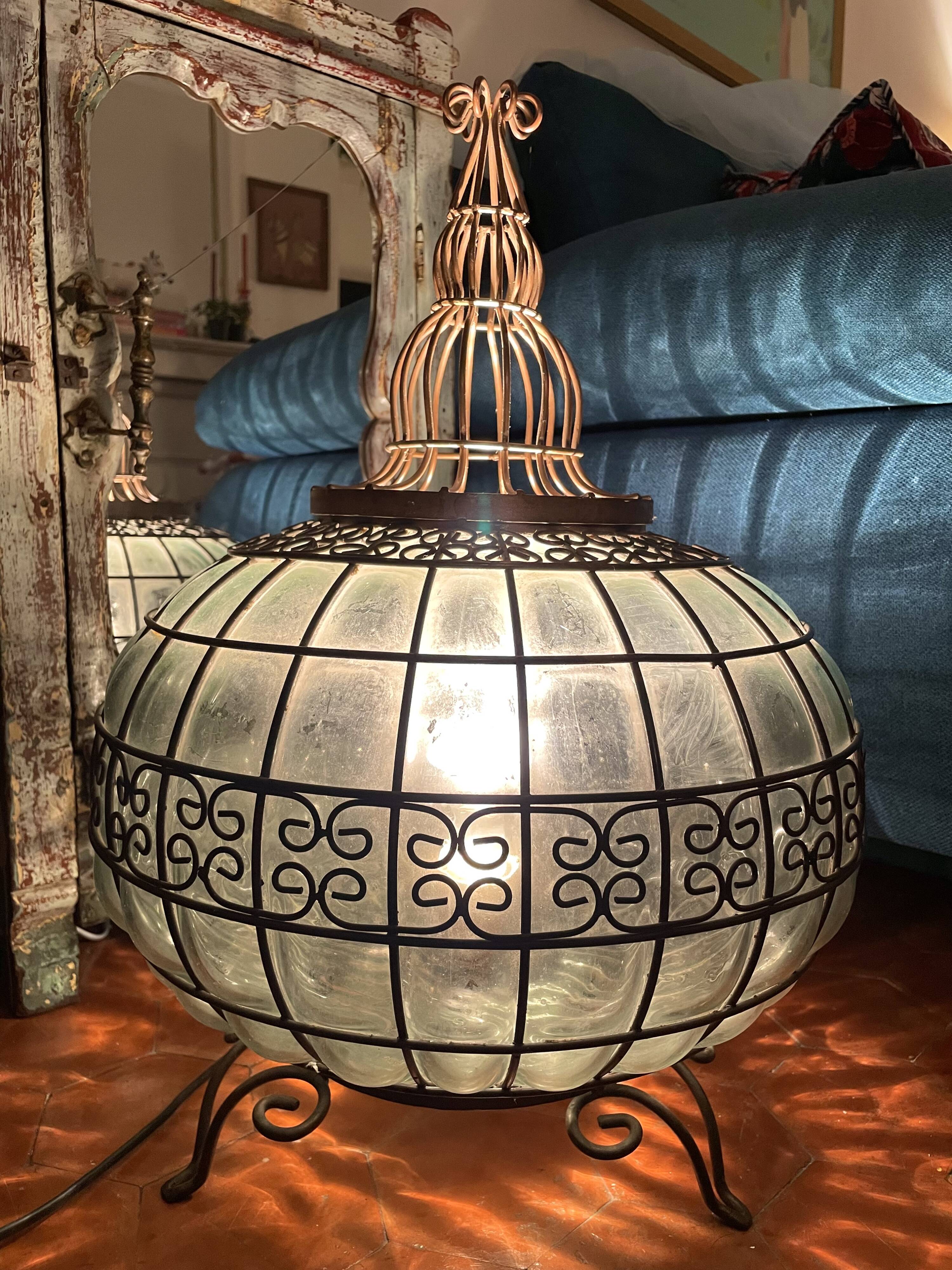 Lampe indienne fer forgé