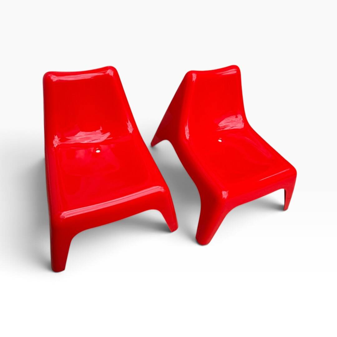 Paire de fauteuils enfant BUNSÖ – IKEA – Thomas Sandell – rouge