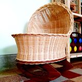 Cradle vintage wicker doll