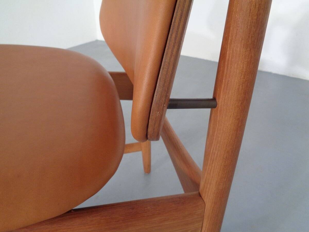 Teak and brass side chair by Arne Hovmand-Olsen for Mogens Kold, 1950s