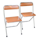 Pair of “Soudexvinyl” folding chairs in skai and chrome tube