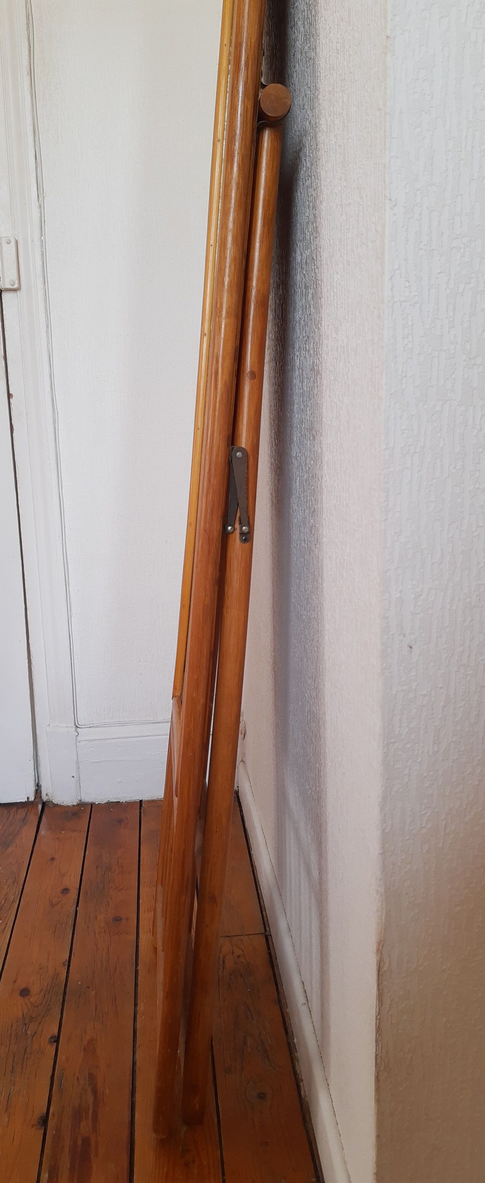 Vintage bamboo psyche mirror 38x150cm