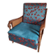 Bridge armchair in wood and cane from the 1950s.