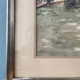 Old watercolor, the Pont Marie Paris