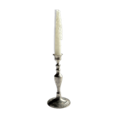 Antique silver-plated candlestick with baluster shaft H21 D9.5