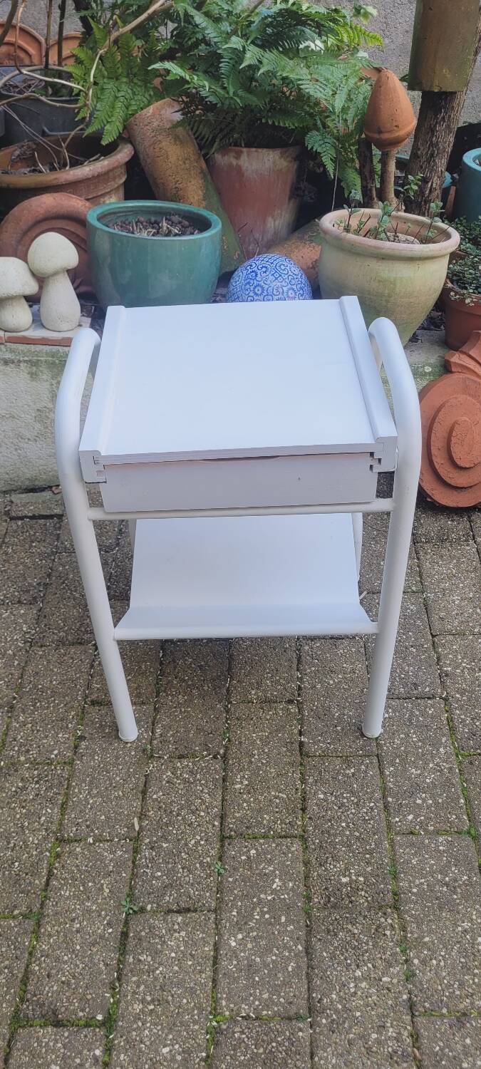 50s boarding school bedside table