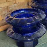 Navy blue candle holders