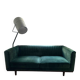 Green velvet sofa – 2/3 seats – Art Deco style