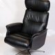 Lounge chair made in black leather & aluminium swivel from 1970s