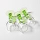 Set of 3 Vintage Limoncino Liqueur Glasses, Green Stem Shot Stemware / 1970