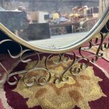Mirror signed Chaty Vallauris in gilded metal