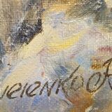 A. Guevenne – Animated Orientalist Scene with Camel – Oil on Canvas -