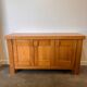 Maison Regain sideboard, vintage French elm wood credenza, brutalist 1970s modern