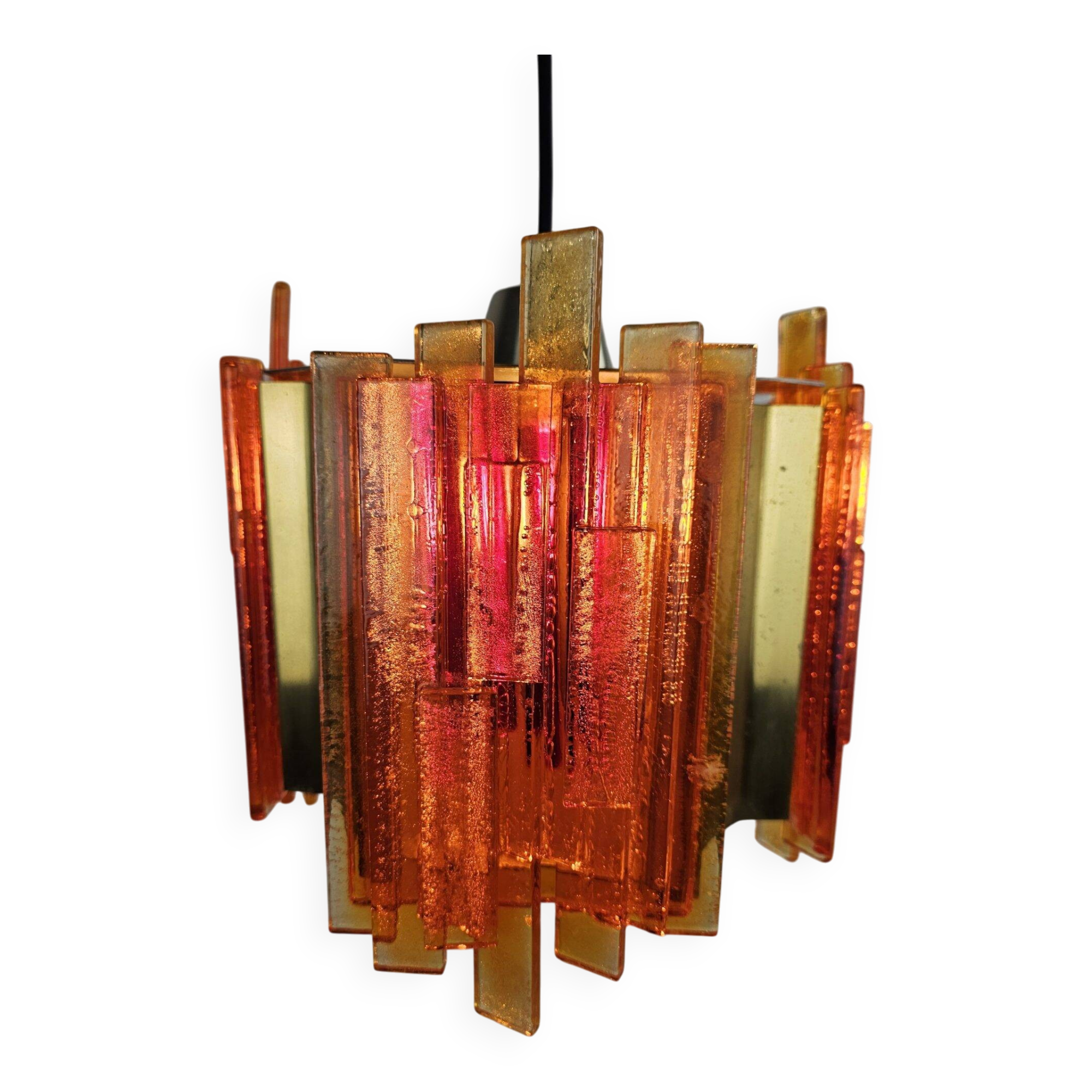 Suspension Claus Bolby en laiton et plastique danois des années 70