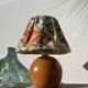 Vintage fabric ball wooden lamp