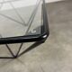 Pyramidal coffee table in steel wire and glass in the style of Piva