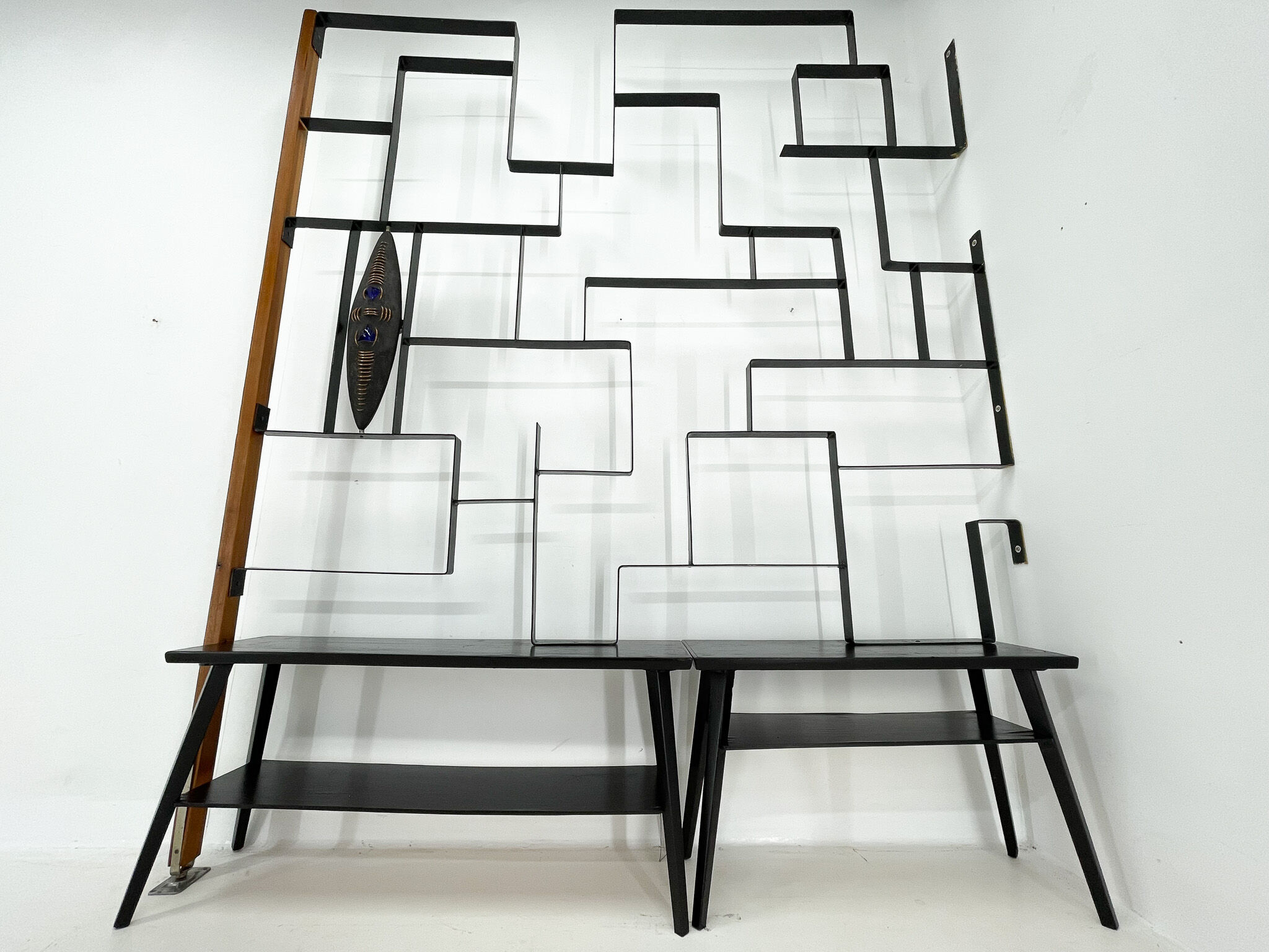 1960's art wall unit or room divider with sculpture by Jelínek