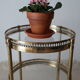 Pair of round old brass glass desserts