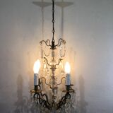 Chandelier 4 Lights Crystal And White Bronze