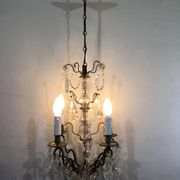 Chandelier 4 Lights Crystal And White Bronze