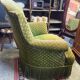 Velvet Green Toad Armchair With Fringe