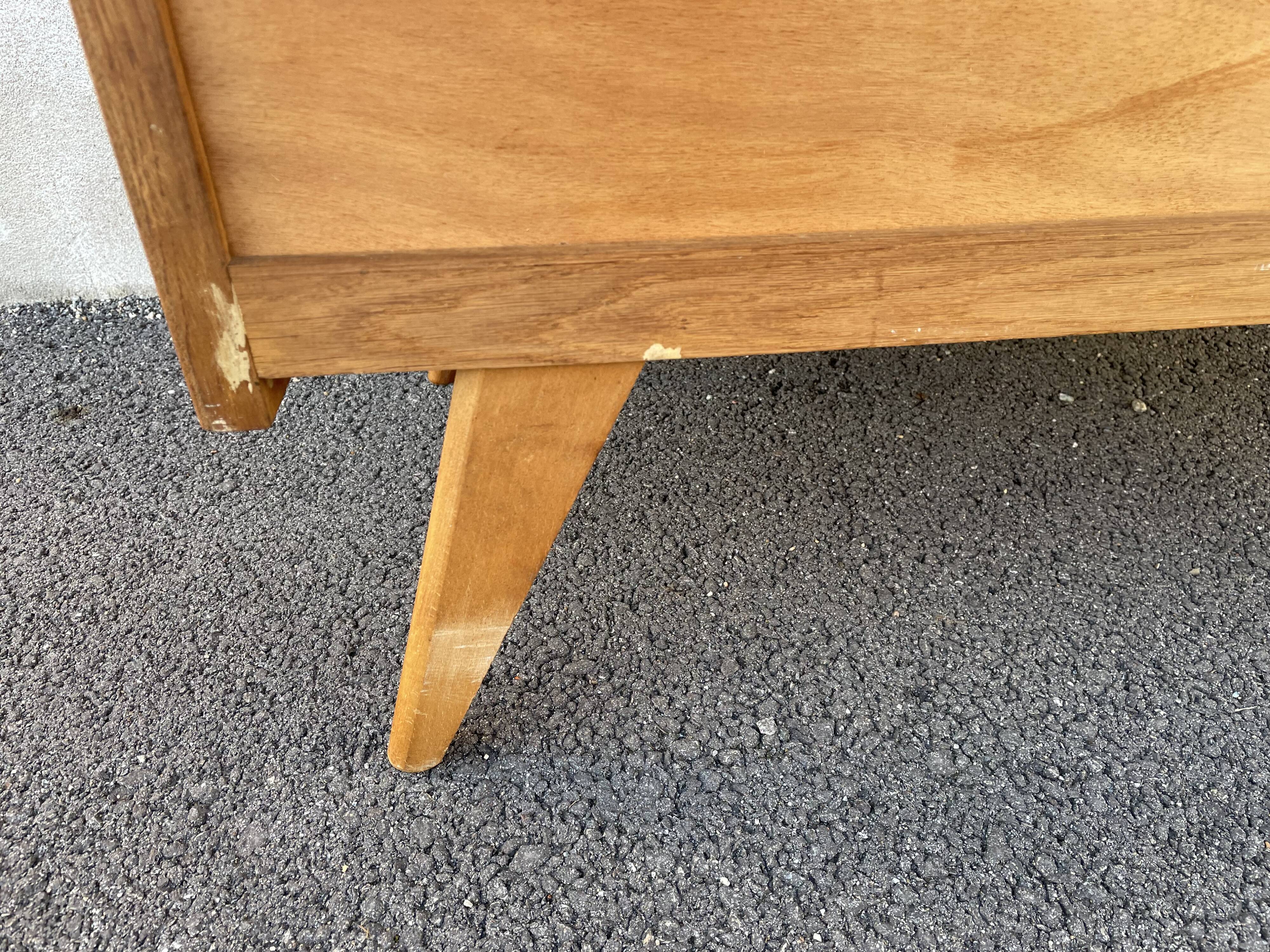 Commode bois et rotin