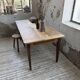 Table de ferme noyer pieds fuseaux 1950