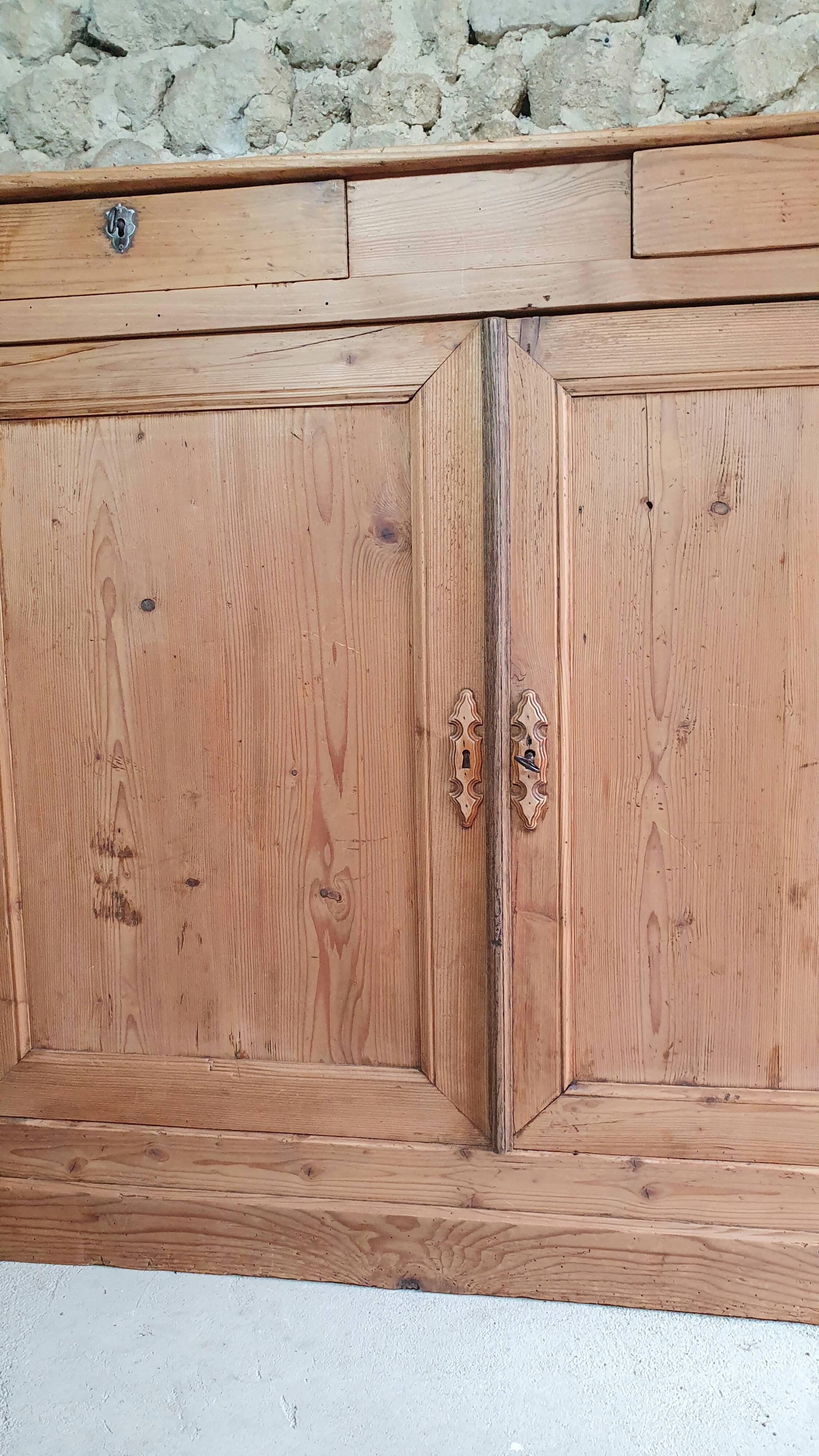 Antique pine sideboard, France