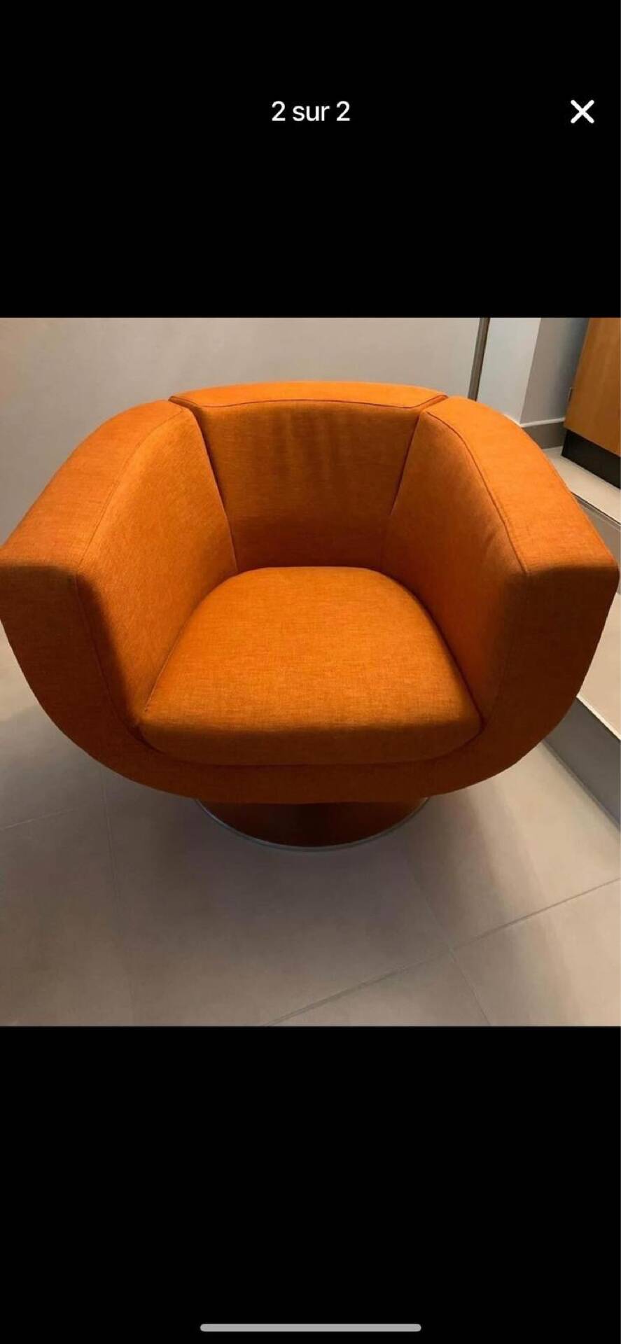 B&B Italia fauteuil design orange vintage / collector
