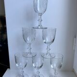Set of 6 molded glass wine glasses, 20-30s