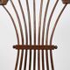 3 wooden and straw chairs, decorated with a sheaf of wheat.