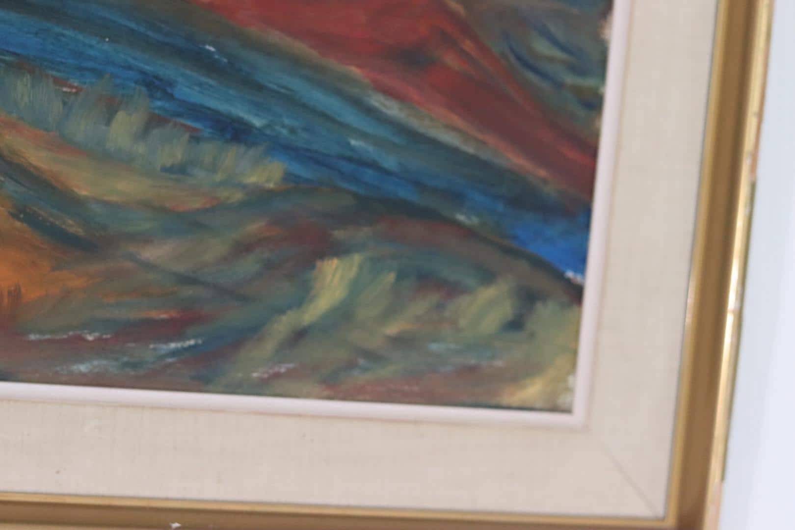 Original mid-century Swedish oil on panel – “Bold Landscape”