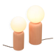 Vintage Italian Ceramic Table Lamps in Salmon Ceramic and Opaline, set of 2
